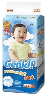 Genki подгузники Premium Soft L (9-14 кг) 54 шт.