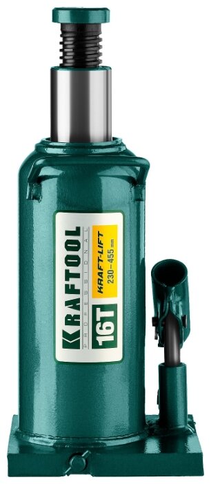 Домкрат бутылочный гидравлический Kraftool 43462-16_z01 (16 т) зеленый