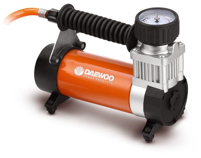 Автомобильный компрессор Daewoo Power Products DW55 PLUS черный/оранжевый