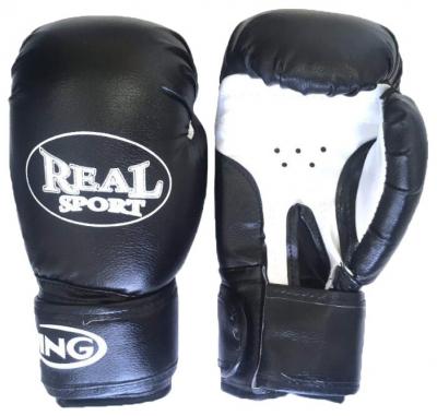 Боксерские перчатки Realsport ES-06 черный 10 oz
