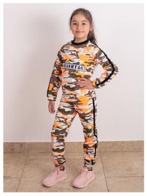 Спортивный костюм Prikinder размер 146, хаки/оранжевый