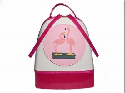 Рюкзак силиконовый розово-белый Flamingo