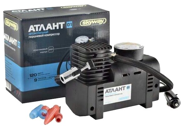 Автомобильный компрессор skyway Атлант-01 черный