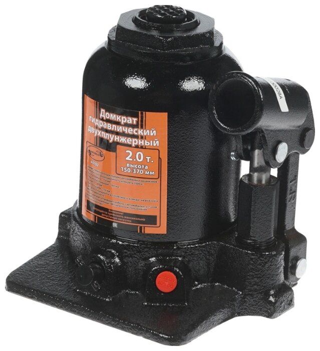 Домкрат бутылочный гидравлический АвтоDело 43102 (2 т) черный/оранжевый