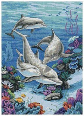 Набор для вышивания «Владения дельфинов», 36x25 см, Dimensions