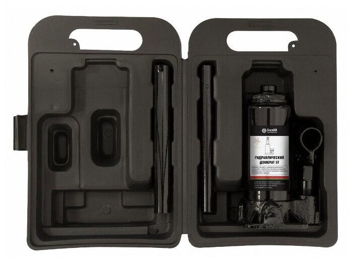 Домкрат бутылочный гидравлический БелАвтоКомплект БАК.10043 (6 т) черный