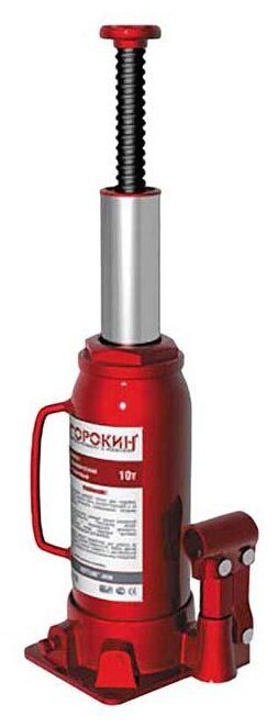 Домкрат бутылочный гидравлический СОРОКИН 3.10 (10 т) красный