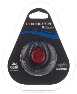 Fida светодиодная лампа для собак средних пород FID-66287 красная с черным корпусом