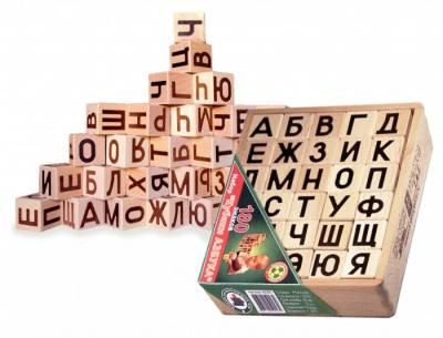Деревянная игрушка Престиж-Игрушка Кубики Азбука (30 деталей)
