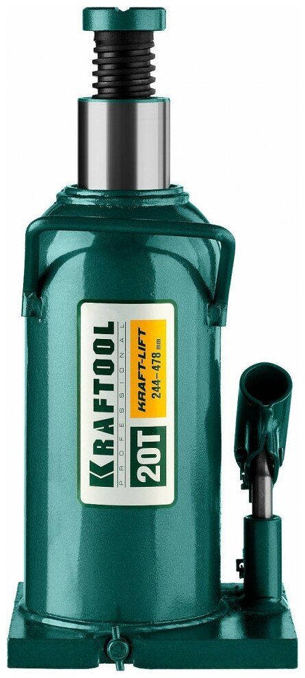 Домкрат бутылочный гидравлический Kraftool 43462-20_z01 (20 т) зеленый