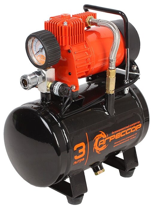 Автомобильный компрессор Агрессор AGR-3LT черный/оранжевый