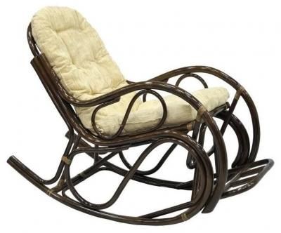 Кресло-качалка с подножкой,темно коричневое, bigarden