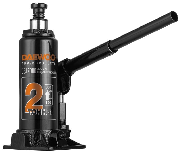 Домкрат бутылочный гидравлический Daewoo Power Products DBJ 2000 (2 т) черный
