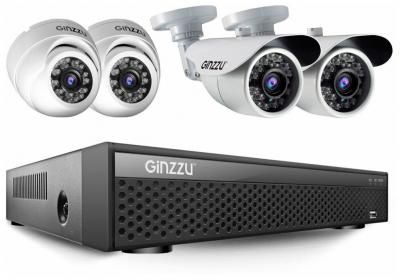 Комплект видеонаблюдения Ginzzu HK-447D 4 канала 5Mp 4 камеры