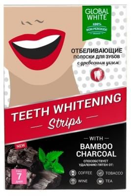 Global White Отбеливающие полоски для зубов Древесный уголь, 14 шт.